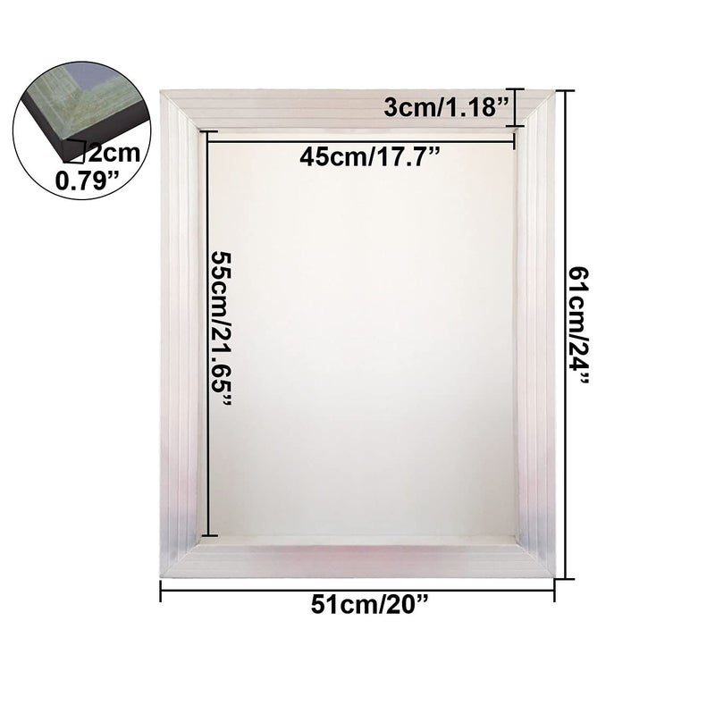 YLZ Aluminum Silk Screen Printing Screens 20 x 24 Inch Frame-110 White Mesh (2 PCS) - Image 4